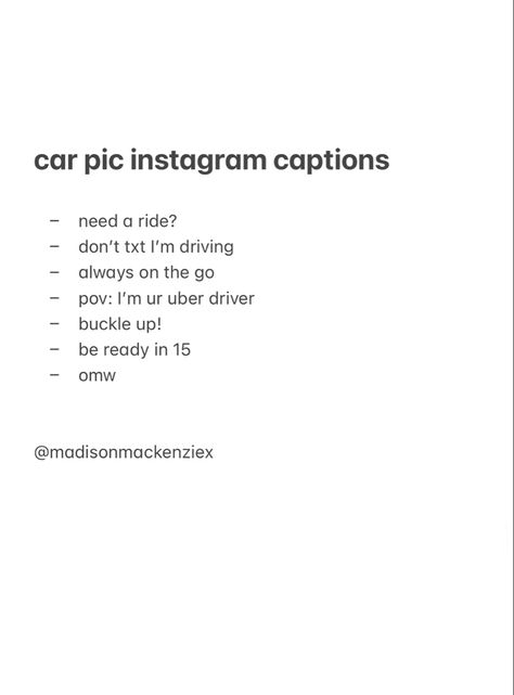 car picture aesthetic, car photoshoot aesthetic, instagram caption ideas, aesthetic caption ideas, instagram inspo, instagram captions for car pictures Captions For Car Pictures, Instagram Caption Ideas Aesthetic, Car Picture Aesthetic, Caption Ideas Aesthetic, Car Photoshoot Aesthetic, Aesthetic Caption, Dope Captions, Simple Captions, Comment Ideas