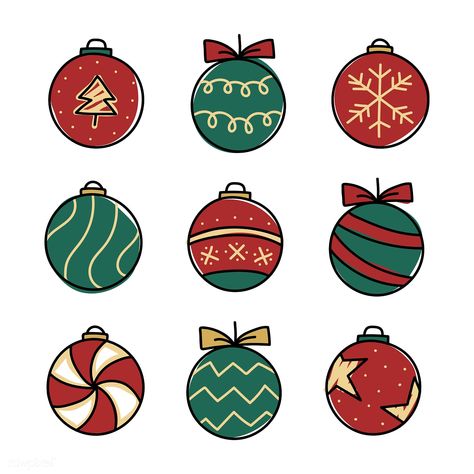 Christmas baubles drawing doodle style | free image by rawpixel.com Immagini Grinch, Xmas Drawing, Ball Drawing, Ornament Drawing, Christmas Doodles, Doodle Style, Christmas Icons, Christmas Drawing, Christmas Illustration