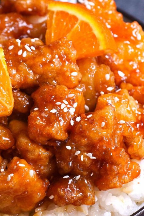 Orange Chicken Sauce Recipe, Chinese Orange Chicken, Baked Orange Chicken, Orange Chicken Sauce, Easy Orange Chicken, Chicken Sauce Recipes, Homemade Chinese Food, Chicken Sauce, Orange Baking