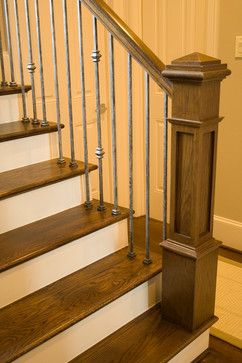 The new Craftsman style staircase | House of Forgings | Stair and Railing Products Craftsman Stairs, Craftsman Staircase, Stairs Carpet, Handrail Design, Traditional Staircase, Wrought Iron Stairs, New Staircase, Staircase Remodel, Iron Balusters