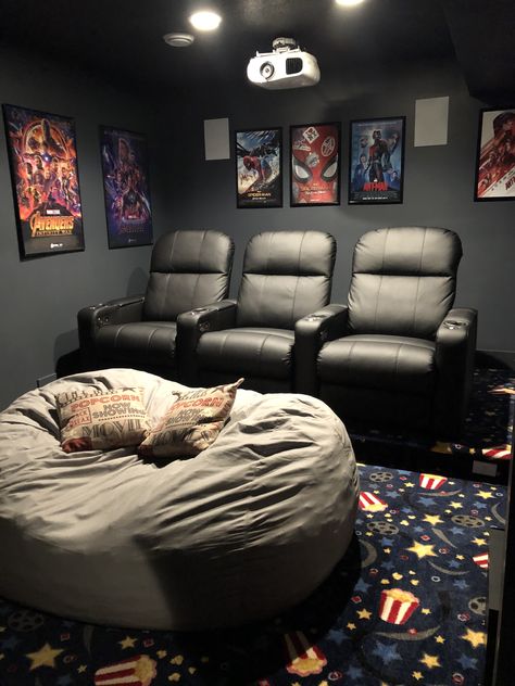 Simple Movie Theater Room, Small Movie Rooms In House, Home Theater Door Ideas, Mini Movie Theater Room, Movie And Game Room Ideas, Game And Movie Room, Small Movie Theater Room Ideas, House Movie Room, Movie Room Ideas Small Home Theaters