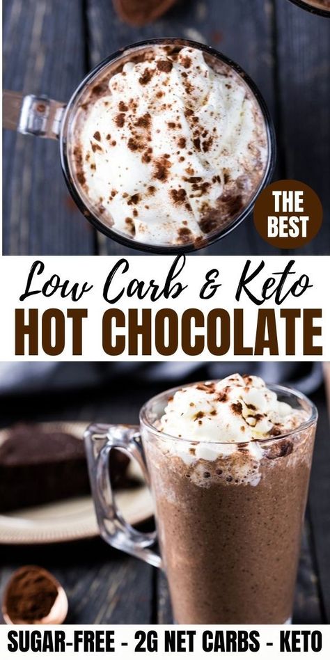 Low Carb Hot Chocolate, Keto Hot Chocolate Recipe, Paleo Hot Chocolate, Keto Hot Chocolate, Sugar Free Hot Chocolate, Cold Weather Drinks, Vegan Hot Chocolate, Sugar Free Drinks, Low Carb Drinks