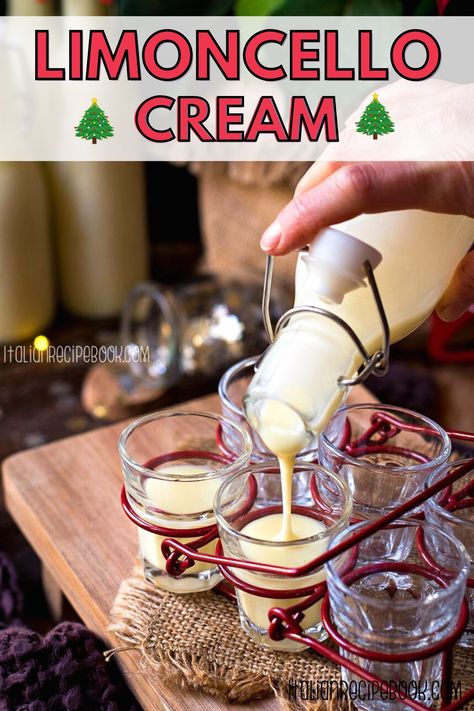 Limoncello Cream is a creamy, dessert-like version of classic Limoncello Liqueur. It has intense lemon flavor but much more mellow. It's thick and creamy so you can even eat it with a spoon! Try it once and you'll be making it every year. Limoncello Cream makes a unique homemade holiday gift too! Lemon Liqueur Recipe, Diy Limoncello Recipe, Creamy Limoncello Recipe, Cream Limoncello Recipe, Lemoncello Recipes Drinks, Lemoncello Recipes, Limoncello Glasses, Italian Limoncello Recipe, Lemon Cello