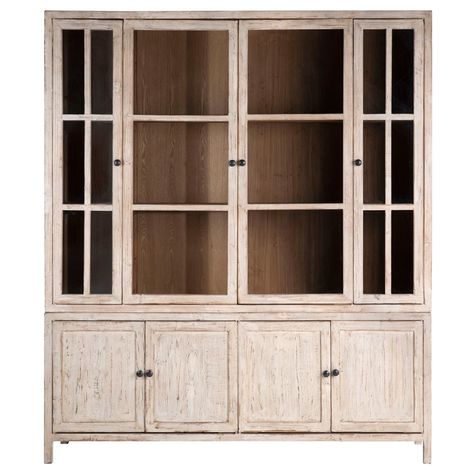 Capistrano Cabinet - Dovetail Cottage Cabinet, Dovetail Furniture, Built In Furniture, Iron Hardware, Victorian Furniture, Mcgee & Co, Living Room Bookcase, Glass Cabinet Doors, Reclaimed Pine