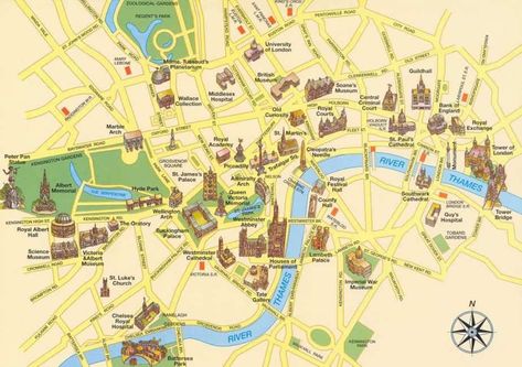 London Attractions Map, London Tourist Map, London Tourist Attractions, London City Map, London Metro, London Walking Tours, London Sightseeing, Walks In London, London Attractions