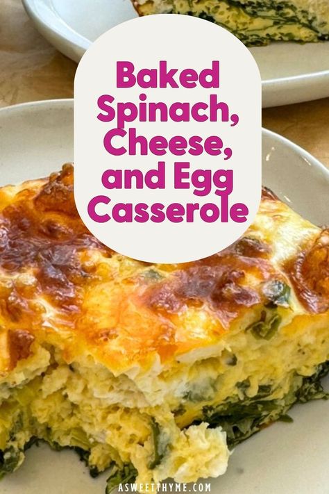 Elevate your breakfast or brunch with our irresistible Baked Spinach, Cheese, and Egg Casserole Recipe. This hearty dish is a delightful way to begin your day, loaded with nutritious spinach, melty cheese, and baked eggs. Baked Egg Dishes Breakfast, Egg Bake With Stuffing, Potato Spinach Egg Bake, Healthy Egg Casserole Recipes Breakfast, Gruyere Egg Bake, Cheesy Spinach Potato Egg Casserole, Breakfast Egg Casserole Make Ahead, Sausage Spinach Egg Casserole, Vegetarian Egg Casserole Breakfast