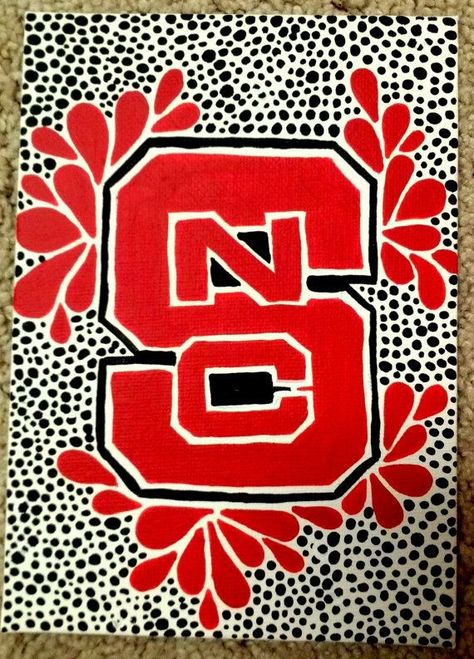 Ncsu Wolfpack, College Crafts, Nc State University, North Carolina State University, Nc State Wolfpack, Sorority Crafts, Dorm Ideas, Sport Logo, Nc State