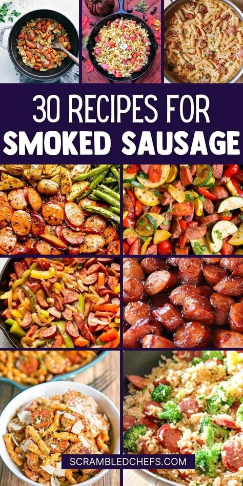 Sausage Link Meal Ideas, Sausage One Pan Recipes, Beef Sausage Link Recipes, What Can You Make With Sausage, Recipes With Beef Sausage Link, Recipes With Beef Smoked Sausage, What To Do With Sausage Links, Smoked Sausage Recipes For Dinner, Turkey Sausage Sheet Pan Recipes