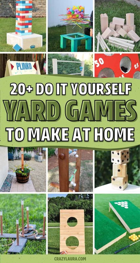 Diy Backyard Games For Kids, Wooden Outdoor Games Diy, Diy Wood Projects Outdoor Yard Games, Homemade Garden Games, Yard Games For Adults Diy, Diy Giant Backyard Games, Wooden Backyard Games Diy, Outdoor Family Games Diy, Lawn Game Ideas