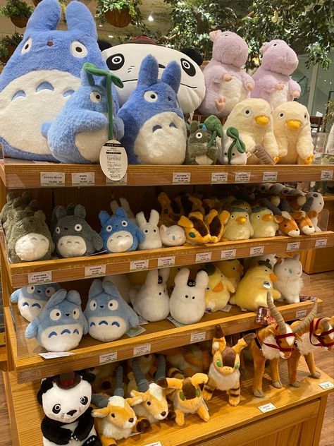 Studio Ghibli Stuff To Buy, Ponyo Journal, Teddy Plushies, Ghibli Plushies, Studio Ghibli Room Aesthetic, Stuffed Animals Aesthetic, Studio Ghibli Plush, Japan Toys, 사진 촬영 포즈