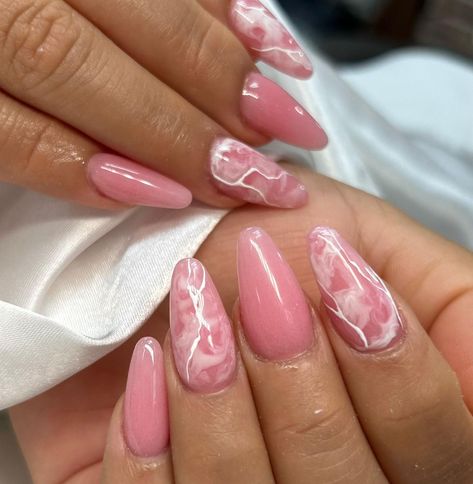 Posted by Zoe Scott: Hey nail lovers, today we're tackling the Pink Marble Nails trend that's all the rage right now. Trust me, this isn't just a look; it's a vibe—sophist... Marble Nail Designs Pink, Pale Pink Marble Nails, Pink Nail Marble, Pink Water Marble Nails, Marbal Art Nail Pink, Marbled Nail Designs, Nails Marble Pink, Almond Nails Marble, Marble Art Nails