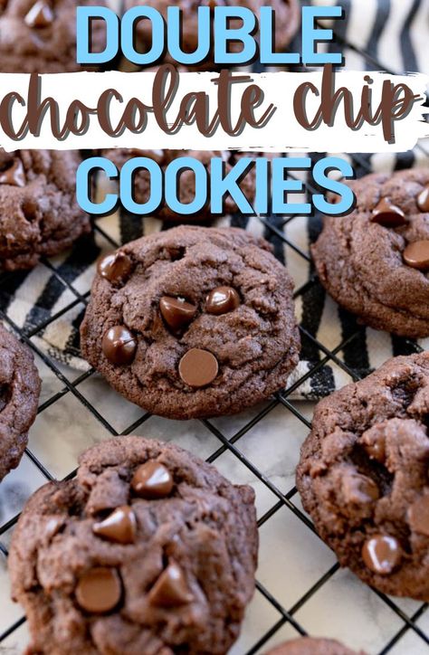 Chocolate Cookie Recipe Best Chocolate Cookie Recipe, Best Chocolate Cookies, Double Chocolate Chip Cookie Recipe, Double Chocolate Chip Cookie, Soft Chocolate Chip Cookies Recipe, Big Cookies, Cookie Platters, Soft Cookie Recipe, Double Chocolate Chip Cookies