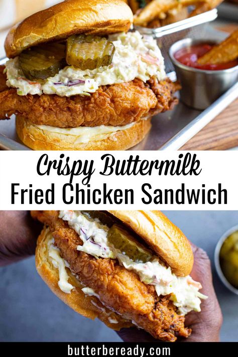 Deep Fried Chicken Sandwich Recipes, Coleslaw Chicken Sandwich, Pan Fried Chicken Sandwich Recipes, Southern Fried Chicken Sandwich, Oven Fried Chicken Sandwich Recipes, Southern Fried Chicken Burger, Southern Chicken Sandwich, Oven Fried Chicken Sandwich, Best Crispy Chicken Sandwich