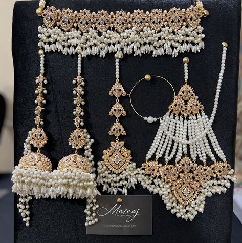 Another Nikkah Bridal Order dispatched to UK😍 Make to order! DM for price/order! WhatsApp: +923257639716 Website: mairajaccessories.com #mairajaccessories #mairajtohbesthai Nikkah Jewelry, Nikkah Bride, Wedding Jewellery Designs, Pakistani Jewellery, Bridal Jewelry Sets Brides, Bridal Jewellery Inspiration, Pakistani Bridal Jewelry, Indian Wedding Jewelry Sets, Fancy Accessories