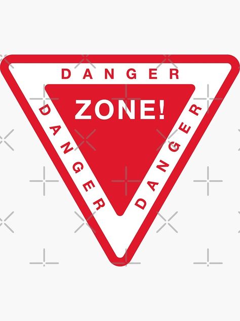 "Danger Zone!" Sticker for Sale by brainthought | Redbubble Zone Logo Design, Ejection Seat, Danger Zone, Red Zone, Logo Design, ? Logo, For Sale, Red, Design