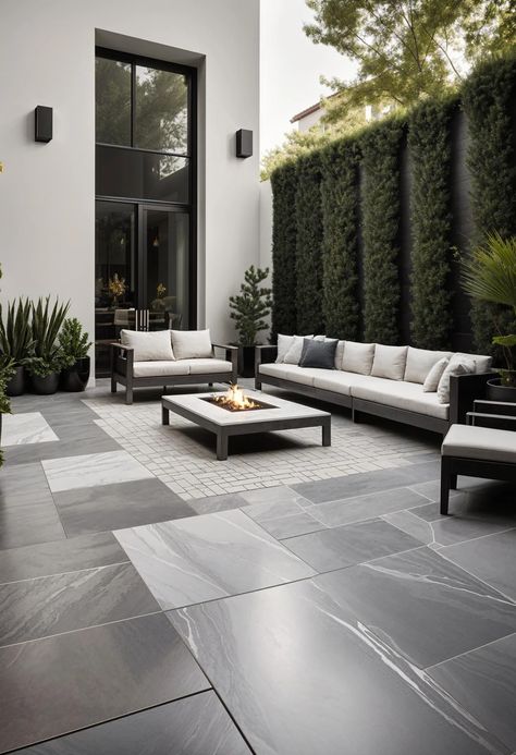 23 Gorgeous Paver Patio Ideas You Must See 61 Rh Outdoor Patio, Modern Luxury Landscape Design, Terasa Ideas, Luxury Patio Design, Pool Patio Pavers, Patio Paver Ideas, Desired House, Large Backyard Landscaping Ideas, Paver Patio Ideas