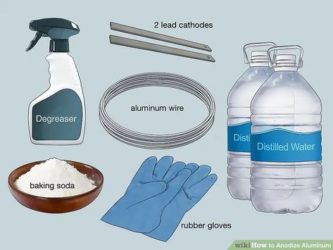 How to Anodize Aluminum (with Pictures) - wikiHow Metal Etching Diy, Electroplating Diy, Anodized Metal, Etching Diy, Aluminum Fabrication, Anodized Aluminum Jewelry, Diy Rocket, Tractor Idea, Speaker Projects