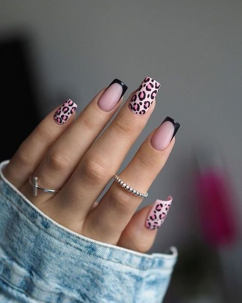 Manicure On Short Nails, Nails Design For Short Nails, Game Nails, Semi Nails, Trendy Short Nails, Print Nail Art, Cheetah Print Nails, Cheetah Nail Designs, Unghie Nail Art