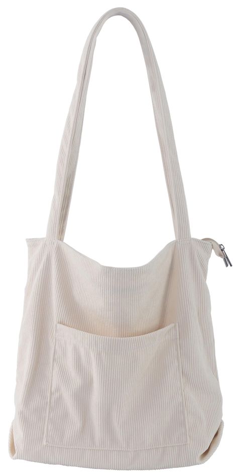 PRICES MAY VARY. ❤Material Quality: The medium casual tote bags are made by high quality Corduroy, super sturdy, soft and water-washable. ❤Large Capacity: The Cord Shoulder Bag Sizes L 15.35 *W 4.72 *H 14.57 inch (39*12*37cm). The space of this cute tote bag is big enough for all of your daily stuffs. You can easily carry your kindle, laptop, ipad, cellphone, binder, book, magazine, passport, keys, wallet/purse, pencil, charger, card, A4 papers, water bottle, makeup and sunglasses insideand so o Corduroy Tote Bag, Tote Bags For School, Big Tote Bags, School Tote, Everyday Tote Bag, Casual Tote Bag, Canvas Purse, College Bags, Cute Tote Bags