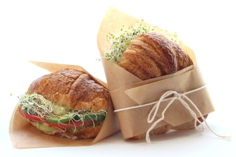 Picnic Crossaint: Fresh Croissants, Cucumber, Tomato, Avocado, Alfalfa Sprouts, Basil Pesto, Mascarpone Cheese Croissant Sandwiches, Sandwich Packaging, Croissant Sandwich, Picnic Recipes, Tomato Avocado, Alfalfa Sprouts, Bean Stew, Cucumber Tomato, Perfect Picnic