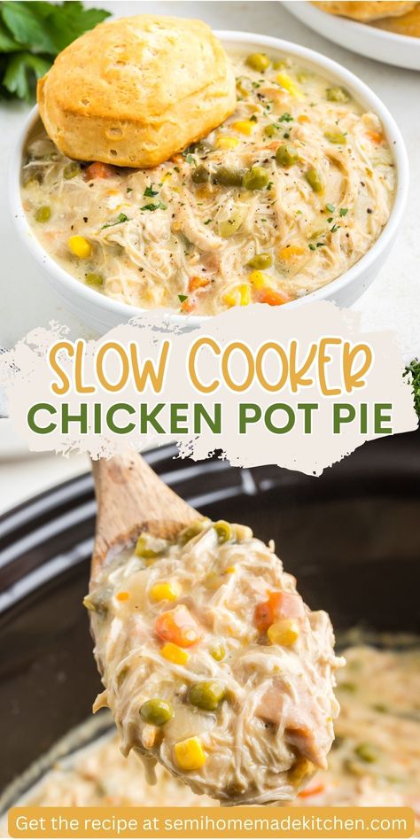 Elevate your dinner routine with our Slow Cooker Chicken Pot Pie – a crockpot masterpiece featuring tender chicken and a creamy sauce. Uncover the secrets to creating a satisfying, homemade dinner without the stress. Pot Pie Chicken, Pie Chicken, Slow Cooker Chicken Pot Pie, Crockpot Chicken Pot Pie, Chicken Pot Pie Recipe, Easy Crockpot Dinners, Easy Crockpot Chicken, Pot Pie Recipe, Recipes Authentic