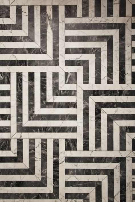 Avery Street Design Blog: powder room inspiration Kelly Wearstler Interiors, Marble Floor Pattern, Motif Art Deco, Black And White Tiles, Black And White Marble, Design Hotel, Mosaic Flooring, Marble Floor, Interior Floor