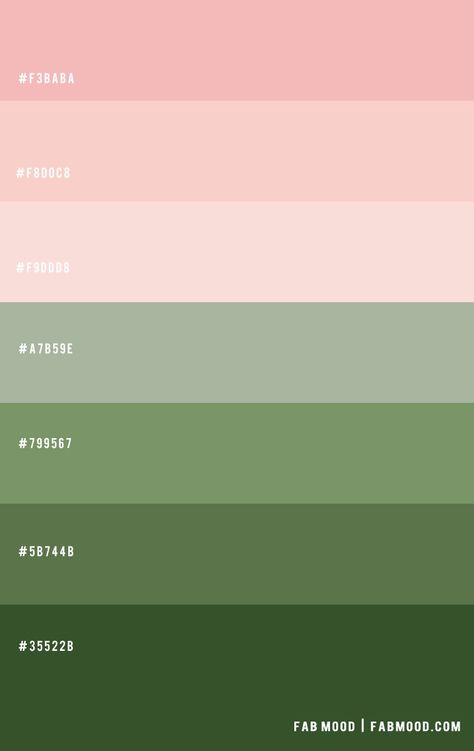 Green Combos Colour Schemes, Pastel Green Color Combinations, Great Colour Combinations, Green Pink Mood Board, Green And Pink Color Palette Hex Codes, Green And Pink Room Ideas Bedroom, Pink Green Color Pallete, Green Pink Pallet Color, Pink And Green Paint Colors