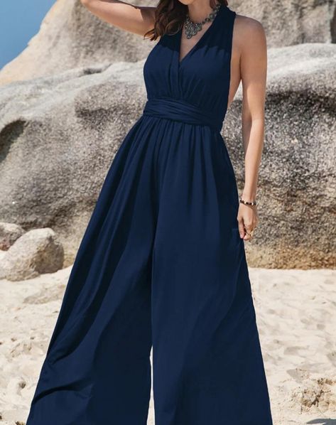 This jumpsuit combines sophistication with comfort, featuring a flattering surplice neckline and flowy wide-leg pants. Perfect for dinner dates or a stylish night out. #JumpsuitJoy #EveningWear #WideLegJumpsuit #OOTN #Fashionista www.stylejfashion.com Flowy Wide Leg Pants, Flowy Jumpsuit, Dinner Dates, Surplice Neckline, Date Dinner, Wide Leg Jumpsuit, Evening Wear, Leg Pants, Wide Leg Pants