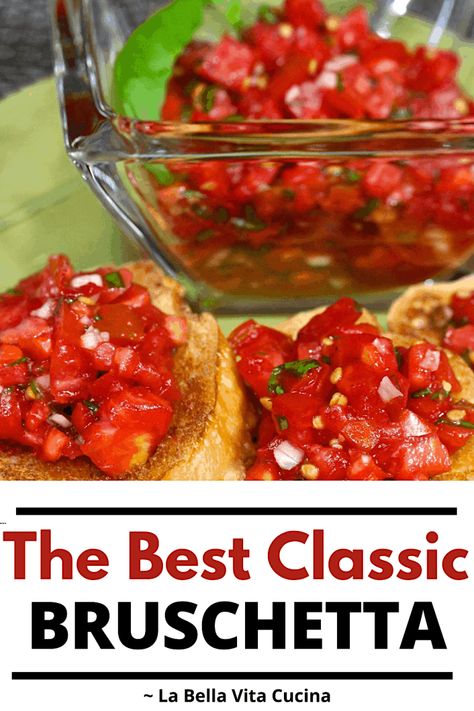 Appetizers To Go With Italian Food, Bruschetta Sandwich Recipe, Bruschetta Ideas, Bruschetta Tomatoes, Best Bruschetta Recipe, Italian Bruschetta Recipe, Classic Bruschetta, Italian Bruschetta, Homemade Bruschetta