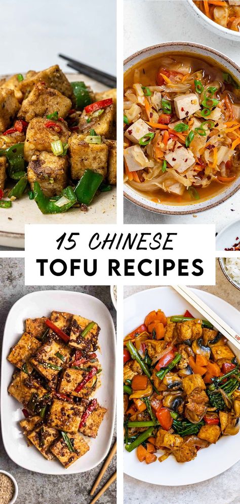 "Indulge in the delicious world of Chinese tofu with these 15 mouthwatering recipes! From classic dishes like Salt and Pepper Tofu and Hot and Sour Soup, to more adventurous options like General Tso's Tofu, this post has something for everyone. Discover the versatile nature of tofu and bring a touch of Asian flair to your kitchen with these must-try dishes. #tofu #asiantofurecipes #chineserecipes #veganrecipes Chinese Style Tofu Recipes, Healthy Chinese Tofu Recipes, General Tsos Tofu Recipes, Tofu Dishes Healthy, Tofu Recipes Asian Dishes, Vegan Asian Tofu Recipes, Easy Asian Vegetarian Recipes, Chinese Vegetarian Dishes, Chicken And Tofu Recipes