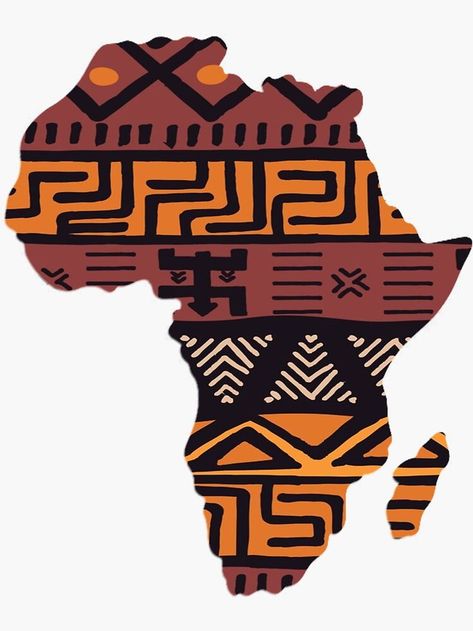 Africa Doodles Art, Map Of Africa Printable, Aesthetic African Art, Traditional Prints Pattern, Africa Aesthetic Art, Africa Continent Art, Africa Pattern Design, Map Of Africa Art, African Map Art