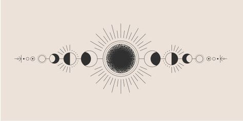 4,064 Moon Phases Cycle Stock Photos, Pictures & Royalty-Free Images - iStock Sun And Moon Cycle Tattoo, Moon Cycle Illustration, Moon Phases Artwork, Moon Phase Hip Tattoo, Sun And Moon Phases Tattoo, Sun Phases, Moon Cycle Drawing, Moon Cycle Aesthetic, Moon Cycle Art