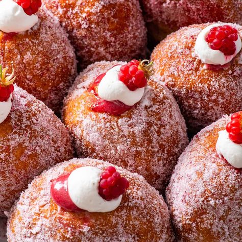 Gluten Free Raspberry Doughnuts - The Loopy Whisk Gluten Free Brioche Recipe, Gf Deserts, Chocolate Pop Tarts, Banana Bread Gf, The Loopy Whisk, Loopy Whisk, Raspberry Curd, Gluten Free Doughnuts, Vegan Chocolate Truffles