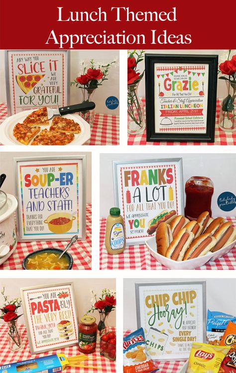 Teachers Lunch Ideas, Food Appreciation Gifts, Lunch For Teachers Appreciation, Pasta Teacher Appreciation, Teacher Appreciation Gifts Color Theme, Dietary Week Ideas, Teacher Appreciation Sandwich Lunch, Nurses Week Food Themes, Staff Appreciation Lunch Ideas