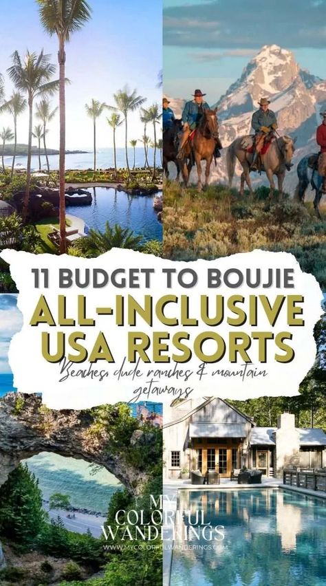 Looking for some good family fun? Or just relaxing couples retreat? Get our easy guide to some of the USA's best all-inclusive resorts. Looking to get away and not think about a thing? Explore one of these resorts for a great #USA vacay! Family Vacation Ideas, Couples Retreat, Vacations In The Us, Good Family, Best All Inclusive Resorts, Road Trip Places, Vacation Locations, Lake Vacation, Travel Inspiration Destinations