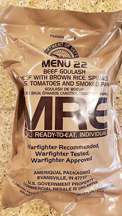 Genuine Military MRE Meal with Inspection Date 2022 or Newer (Beef Goulash} Meal 22 Meals Ready To Eat: Amazon.com: Grocery & Gourmet Food Mre Food Military, Mres Food, Mre Food, Military Food, Meal Ready To Eat, Beef Goulash, Katie Mcgrath, Goulash, Survival Food