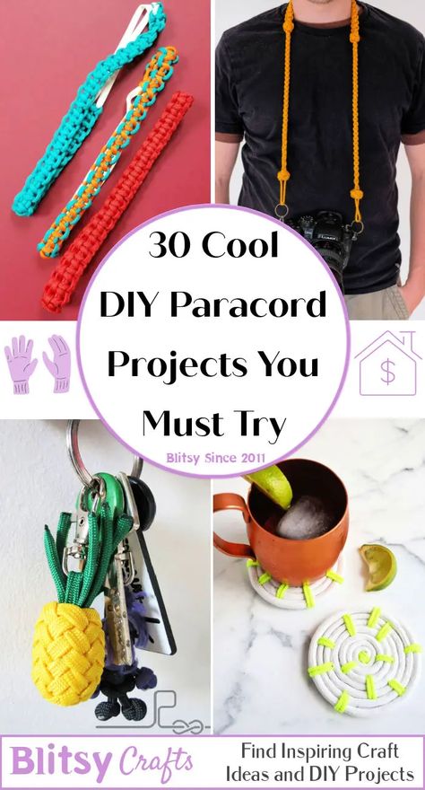 Paracord Crafts To Sell, Para Cord Crafts, Things To Do With Paracord, Useful Paracord Projects, What To Make With Paracord, Parachute Cord Crafts Tutorials, Paracord Jewelry Diy, Paracord Camera Strap Diy, Paracord Ideas Tutorials