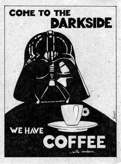 Come to the dark side we have coffee Kaffe Humor, Futurisme Retro, Dark Vador, Coffee Is Life, The Dark Side, Illustration Artwork, Coffee Love, Coffee Quotes, 로고 디자인