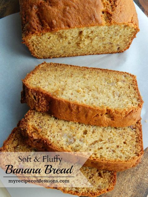 Best Ever Banana Cake, Fluffy Banana Bread, Fluffy Bread Recipe, Italian Lemon Pound Cake, Oatmeal Banana Bread, Banana Cake Recipe Easy, Easy Cakes To Make, Best Thanksgiving Recipes, Chocolate Pancakes