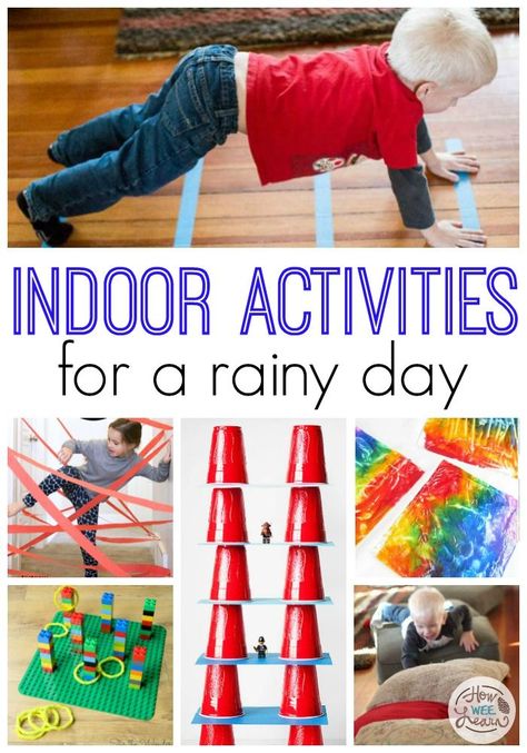 The best indoor activities for a rainy day! These boredom busters a rea perfect way to brighten up a rainy day. Whether you are looking for baby activities, toddler activities, or preschooler activities for a rainy day, these are the easiest and most fun ideas around! Fun Rainy Day Activities, Rainy Day Activities For Kids, Indoor Activities For Toddlers, Fun Indoor Activities, Rainy Day Fun, Indoor Kids, Indoor Games For Kids, Indoor Activities For Kids, Indoor Fun