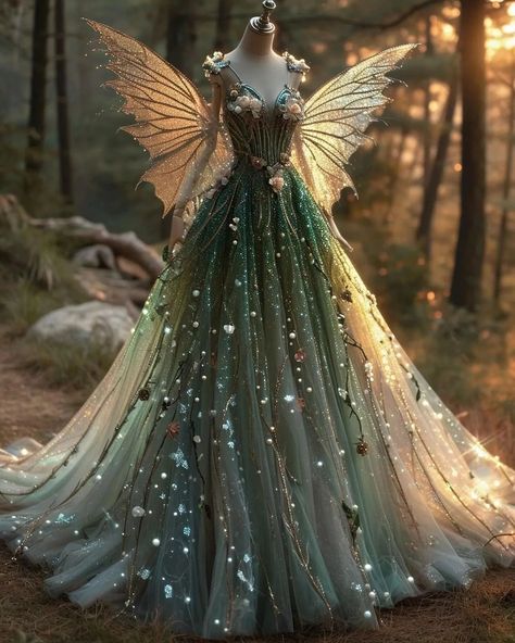 Fashions Universe 🟣 (@fashions.universe) • Instagram photos and videos Fae Outfit, Fancy Dress Ideas, Bakra Eid, Spring Court, Elven Dress, Magical Dress, Oc Stuff, Garden Wedding Dresses, Fairy Dresses