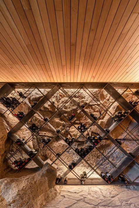 Wine Cellar Architecture, Cellar Inspiration, Wine Cellar Inspiration, Wine Store Design, Wine Cellar Wall, Wine Room Design, Wine Cellar Basement, Glass Wine Cellar, Wine Cave