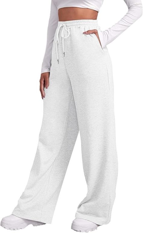 Amazon.com: Women's Wide Leg Sweatpants Cozy Fleece Casual Jogger Pants Straight Leg Baggy Elastic High Waisted Yoga Pants : Clothing, Shoes & Jewelry Baggy Sweatpants, Jogger Pants Casual, Wide Leg Sweatpants, Running Pants, Womens Fleece, Sweat Pants, Pants Straight, Womens Sweatpants, Top Selling