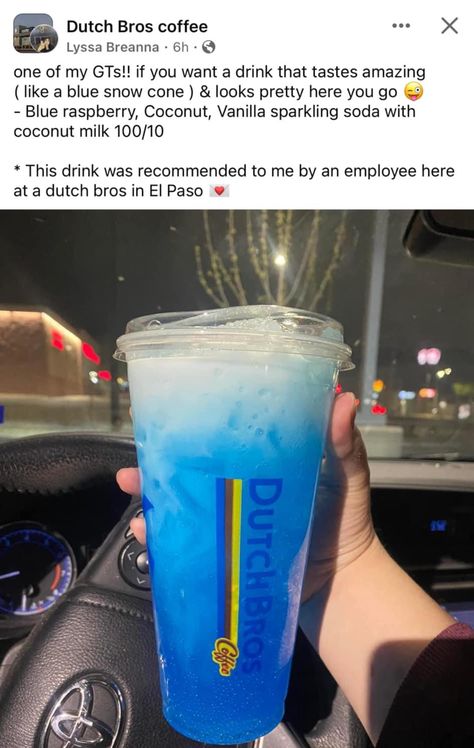 Dutch Bros Drink Ideas, Duch Bro Drinks, Sonic Drink Orders, Dutch Bros Orders, Dutch Bros Drinks Coffee, Dutch Drinks, Dutch Bros Menu, Dutch Bros Secret Menu, Sonic Drinks