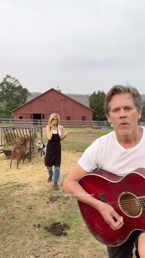 Talent Agency Guide | Kevin Bacon and Kyra Sedgwick jamming in their barn! Relaxed, in love, and incredibly talented. 🐄🐎🐖🐥🎶 🌟 For Acting Resources, click the... | Instagram Online Acting Classes, Theatre Actors, Acting Classes, Kyra Sedgwick, Acting Class, Acting Tips, Kevin Bacon, Cool Music Videos, Talent Agency