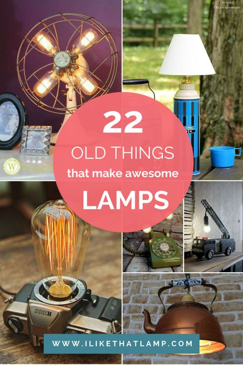 Amazing Lamps, Bottle Lamp Kit, Lampe Steampunk, Diy Table Lamp, Lampshade Kits, Diy Lamps, Telephone Vintage, Make A Lamp, Diy Lampe