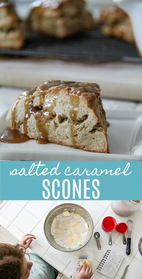 Caramel Scones, Homemade Salted Caramel, Tea With Friends, Fruit Scones, Homemade Scones, Bakers Gonna Bake, Scones Recipe, Amish Recipes, Food Quotes