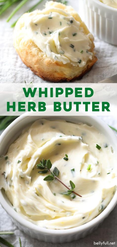 Homemade Butter Spreads, Flavoured Whipped Butter, Herb Whipped Butter, Whipped Butter Recipe For Bread, Specialty Butter Recipes, Homemade Butter Gift, Homemade Herb Butter, Herbed Butter Recipe, Whipped Butter Flavors