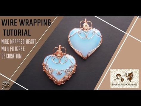 (635) Wire wrapped heart with filigree decoration wire wrapping tutorial how to wire wrap stones - YouTube Wire Wrap Heart Shaped Stone Tutorial, How To Wrap A Heart Shaped Stone, Wrapped Stones Jewelry, Wire Wrap Heart Stone, Wire Wrap Teardrop Stone, Heart Wire Wrap, How To Wire Wrap Stones For Beginners, Wire Wrapped Heart Stone, Wire Wrapping Stones Tutorial