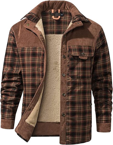 Vintage Long Sleeve, Casual Outerwear, Flannel Jacket, Mens Flannel, Winter Jacket Men, Hunting Season, Long Sleeve Flannel, Mens Plaid, Warm Jacket